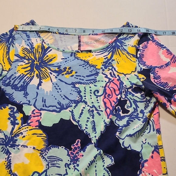 Lilly Pulitzer Marlowe Big Flirt Hibiscus Women's Dress 3/4 Sleeve M EUC Cotton - Picture 7 of 11